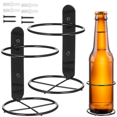STOBAZA 2 scaffalature per vino montate a parete, in metallo con viti, portabottiglie per bar di casa, colore nero