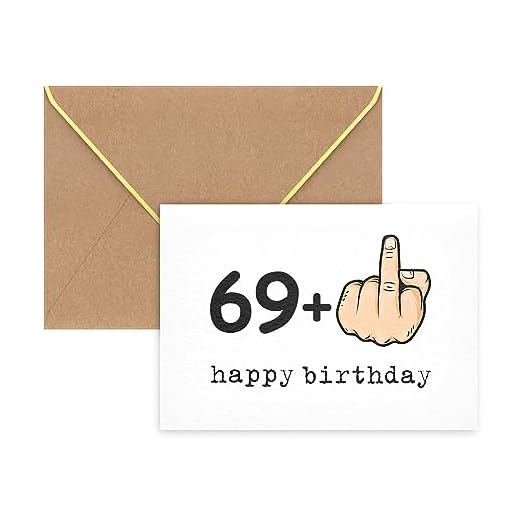 WenmthG - Tarjeta de cumpleaños 70 - 69 + 1 - Divertida tarjeta de cumpleaños con dedo medio - Regalo para mujer, hombre - Happy birthday - Regalos personalizados