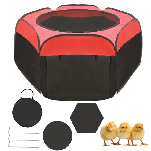 Chicken Brooder Box for Chick Starter Kit - 2026 Upgrade Double Door Chicks Brooder Pen/Chickens Playpen/Chick Tent Baby Chickens Supplies Up to 15 Baby Chicks,Duck,Quail