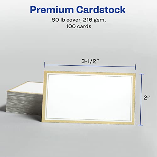 Avery Business Cards, Metallic Gold Borders, 2" x 3.5", 100 Total, Laser/Inkjet Printable Business Cards (3327) by Avery - Image 7