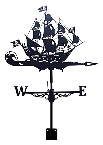 Girouette en acier inoxydable rétro indicateur direction vent bateau pirate pour toit