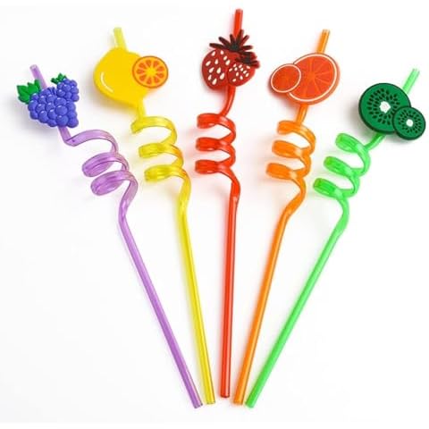 YUSHOW Reusable Curly Party Drinking Straws Cover