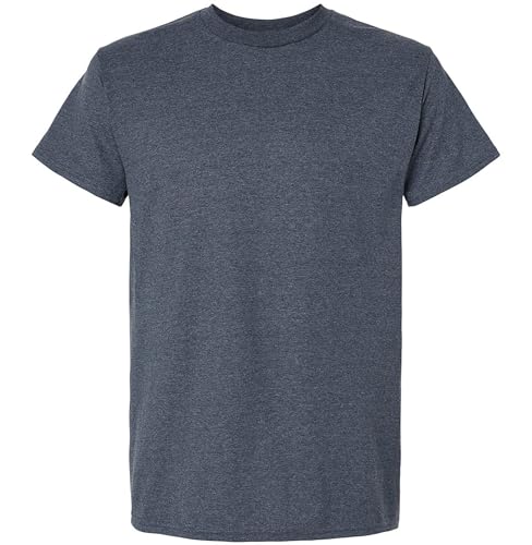 Joe's USA Men's Heavyweight Ultra Cotton Wholesale T-Shirts -S-Heather Navy