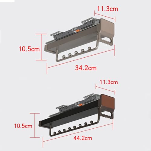 Tringle à vêtements en alliage d'aluminium luxe marron 35cm - 8