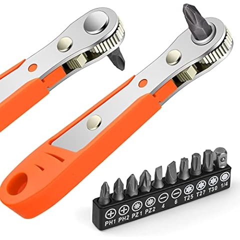 OSDUE Mini Ratchet Wrench with Screwdriver Bits Cover