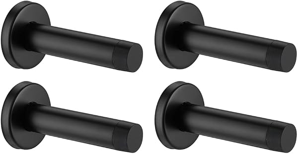 JQK Matte Black Stainless Steel Door Stopper with Sound Dampening