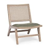 Decor Space Sillón Cortilia para interior, estructura de madera de fresno con acabado a base de nitrocelulosa, 56 x 76 x 76,5 cm