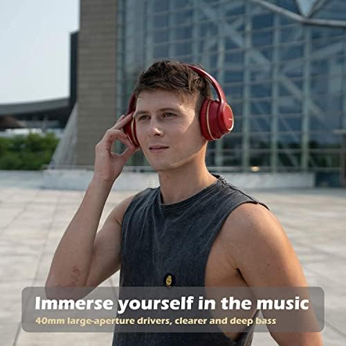 Srhythm Noise Cancelling Headphones Wireless Bluetooth 5.0, NC15 Foldable Over-ear Headset with Microphones for Online Class/Home Office/TV/PC/Cell Phone