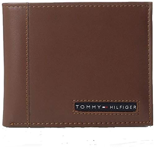 Carteira masculina de couro Tommy Hilfiger, tamanho único, marrom