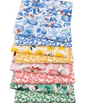CraftsFabrics 8pcs Multi-Colored Floral Prints Cotton Fat Quarter 50x40cm Wide Patchwork Clothes DIY Quilting Sewing Cushion Patchwork Fabric