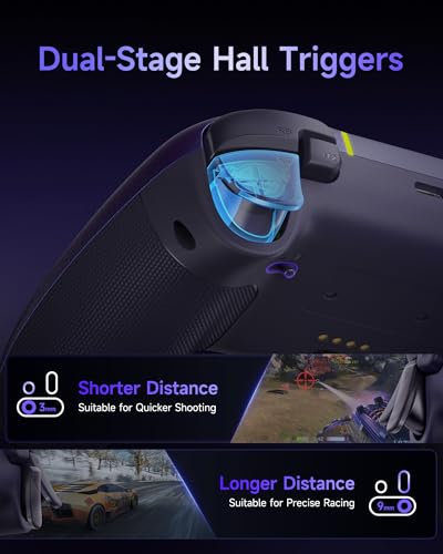Image of EasySMX X05Pro Wireless Controller for PC - Ergonomic Skin-Like Grip, Quiet-Touch Low-Noise Buttons, Dual-Mode Impulse Triggers, Hall Joysticks, 2 Programmable Buttons, RGB, 1000mAh Battery - PC /Switch /Android /iOS