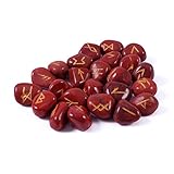 Runensteine sind durch Natures Energies erhältlich. Alle Runensymbole wurden von Hand auf jeden der Kristalle graviert, wie abgebildet. Wird mit einem Beutel geliefert. Ideal für den persönlichen Gebrauch: Sie können einen Runenstein aus dem Beutel nehmen, wenn Sie in der Meditation sind. Auch perfekt als Geschenk.