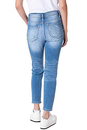 Kancan Women's High Rise Distressed Mom Jeans - KC9198L4