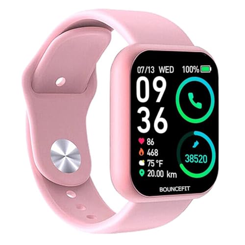 Image of Bouncefit M I D116 Fitness Band Smart Watch for Men, Women, Boys, Girls, Kids - Single Touch Interface, Water Resistant, Workout Modes, Quick Charge Sports Smartwatch - Pink I