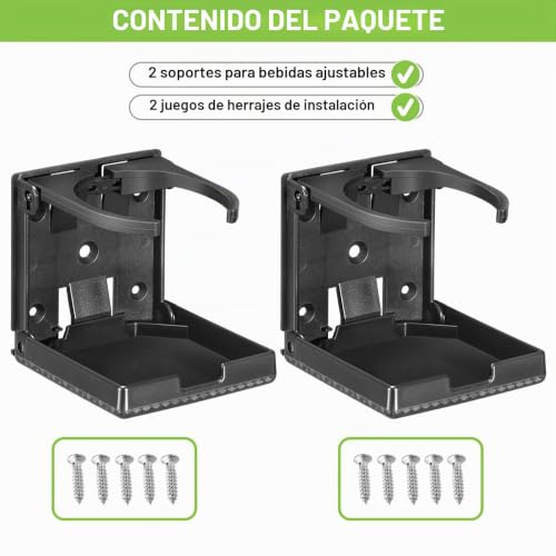 Miniatura 9 de 2 Portavasos Coche, Soportes Plegables Para Bebidas Para Coche, Soporte Para Botellas, Para Autocaravanas, Yates, Furgonetas, Camiones, Casas, Se Adapta A La Mayoría De Tamaños De 60 A 100 Mm