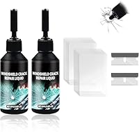 XUDUOO 2 Stück Steinschlag Reparaturset Windschutzscheibe, Windshield Repair Kit for Chips and Cracks, Glasreparaturflüssigkeit Glas Reparatur Set Zur Reparatur Langer Rissen, Löchern, Rissen