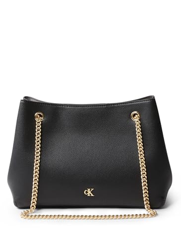 Calvin Klein Jeans Damen Mnml Mngrm CHN Shldr Lv04f3205g Crossover, Schwarz (Schwarz), One Size