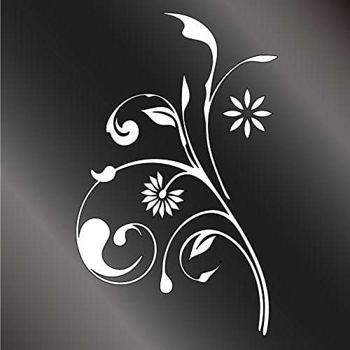Nc Smile 蔓 植物 花 ボタニカル シルエット ステッカー デザイン 1b ホワイト Faz Co Zm