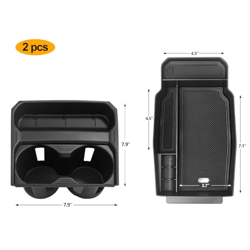 ANFOKAS Compatible with Mazda CX-50 Accessories 2026 2025 2024 2023 Car Center Consoles Organizer Armrest Storage Box Armrest Cover Cup Holder Glasses Holder -Black 2pcs by ANFOKAS - Image 2