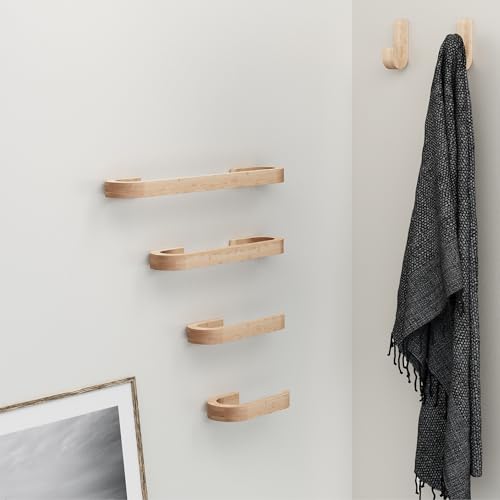 Miniatura 4 de Gedy Himalaya Toallero Baño, Toallero Pared, Toallero Argolla, Natural, Bambú, 21,1 X 6,7 X 2,5