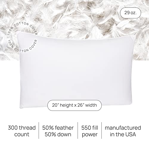 East Coast Bedding Balanced Dream Pillow, King, Queen Size, And Standard Size Down Pillows, Firm & Medium Support Pillows, 100% Cotton Shell, Set Of 1, Standard Size #TOP3