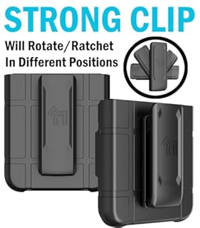Nakedcellphone Electro Combo for Motorola RAZR Ultra 2025 Phone Case with Belt Clip Holster Holder - Built-in Screen Protector - Hinge Cover - Compatible with MagSafe - Black/Clear