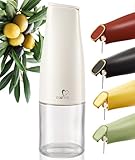 itsufirst® Olive Oil Dispenser Bottle 500ml (Pack Of 1), Auto Flip, Non Drip, Leak Proof, Glass Oil Bottles For Kitchen, Vinegar Drizzler for Cooking, oil Pourer, Pack Of 1, Pure (Off-White) - Image 1