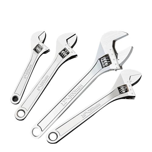 モンキーレンチ【口開きワイドで手のひらサイズ】大開口 スパナ 水道用 スパナ レンチ 軽量 作業 修理 ３０センチ