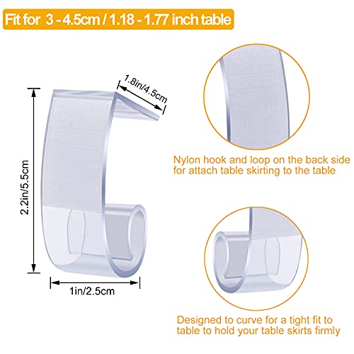 Table Skirting Clips, 24 Pack Tablecloth Clips Skirting Clips Table Skirting Clips With Hook And Loop, Table Cover Clips Table Skirt Clips For Table Wedding Meeting Party Picnic Indoor Outdoor Events #TOP1