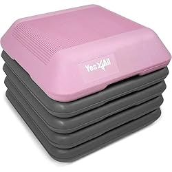 🍑 16 x 16 x 4 INCHES NON-SLIP PLATFORM: Slip-resistant, shock-absorbing high step aerobic platform with four additional removable 16” x 16” x 2” risers provide a steady, safe, space-efficient and comfortable step workout experience 🍑 EASY HEIGHT ADJU...