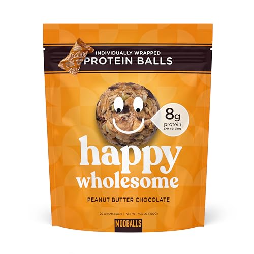 Happy Wholesome Peanut Butter Chocolate Chip Protein Balls, 10 Count,