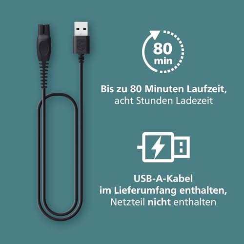 Philips Bodygroom 3000er-Serie – Herrentrimmer mit Dreifachschutz-Rasiersystem, trimmen und rasieren im Intimbereich, hautnah und besonders schonend, 100% duschfest, 80 Min. Laufzeit, BG3480/15