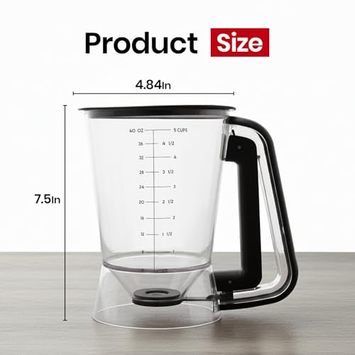 Eggssentials - Pancake Batter Dispenser with 5-Cup Capacity - Waffle Batter Dispenser for Pancakes, Cupcakes & Crepes, Easy-Squeeze Handle, Dishwasher Safe - Black Pancake Dispenser by Eggssentials - Used condition - Image 5