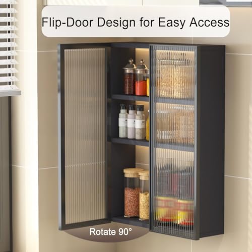 Almacenamiento con puerta de cristal y diseño compacto gris 6