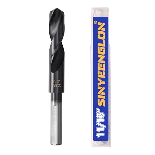 11/16 Drill Bit for Metal and Hardened Steel M35 Cobalt 1/2 Inch Reduced Shank Industrial Grade Heavy Duty Drill Bit with Index Storage Case