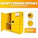 50 Gallon Galvanized Steel Safety Cabinet, 48x45x23 Inch Flammable Liquid Storage Cabinet, Fire Cabinet with 3-Point Locking System, Chemical Locker Suitable for Industry Commercial Home Used