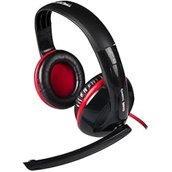 Mars Gaming MH0, Cascos para Gaming, 1, Negro Y Rojo