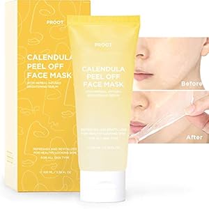 Calendula Peel Off Mask | With Herbal Infused Brightening Serum | Formulated with Real Calendula Flower Leaves and Extracts | Korean Skin Care, Vegan, Cruelty-Free | 3.38 oz