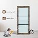 Fredbeck 36x84 Frosted Glass Barn Doors Aluminum Frame and 6.6ft Hardware Kit Included, Waterproof PVC Coating,Pre-Drilled Ready to Assemble，Brown, 3-Panels，Modern Interior Sliding Doors with Glass