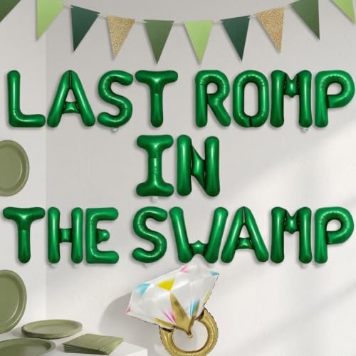 Last Romp in The Swamp Banner Balloons Swamp Bachelorette Party Decorations