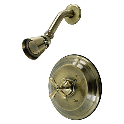 Kingston Brass KB3633AXSO Restoration Single-Handle Pressure Balanced Shower Faucet in Antique Brass