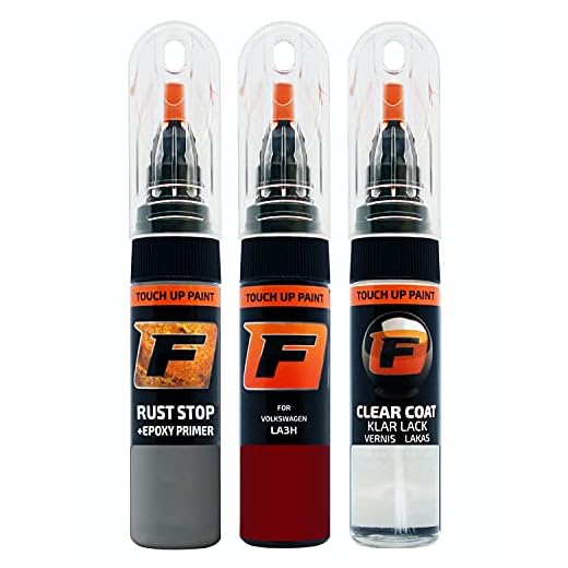 FIRANTO Kit de Pintura de Retoque Coche para VW Volkswagen LA3H Salsa Red, Set de Reparación de Rayones y Arañazos Incluye 15 ml Bolígrafo para Retocar Pintura Coche, Primer y Barniz