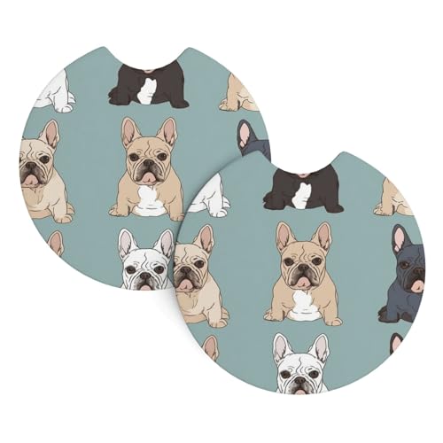 Posavasos de coche French Bulldog 2 unidades miniatura 2