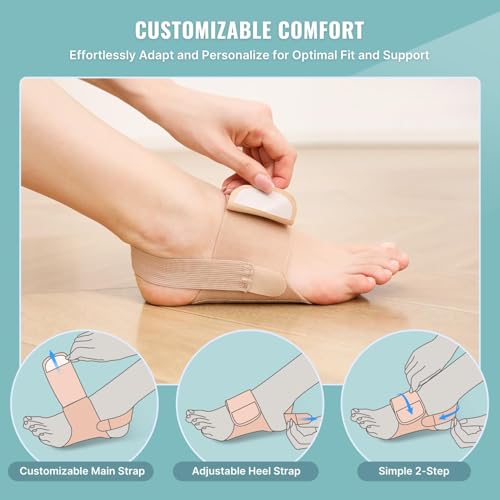 Fit Geno Arch Support Braces for Plantar Fasciitis Relief: Upgraded Non-Slip Wearable Arch Support w/Built-in Orthotics - Adjustable Bands w/Gel Pads for Flat Feet High & Fallen Arch Unisex — view 4