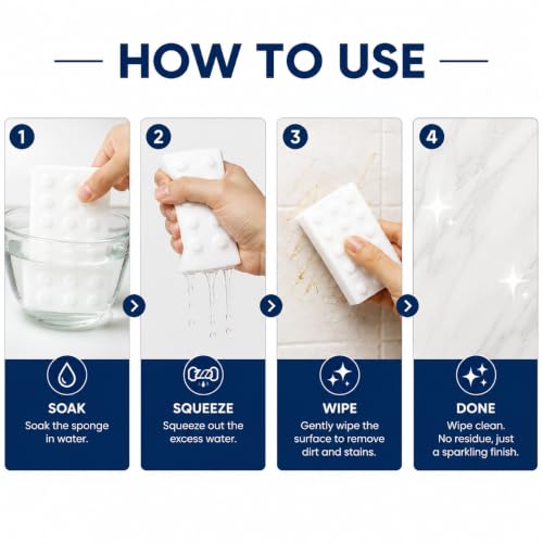 Image of Multi-Surface Cleaning Sponge Magic Eraser, White, Pack of 4