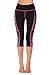 IMIDO Women's Yoga Capri Pants Sport Tights Workout Running Leggings with Side Pocket (L, Hot Pink Capri Pants)
