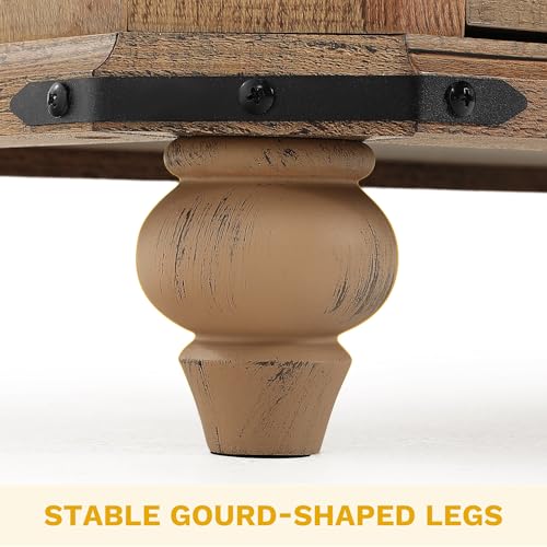 DWVO Nightstand Set of 2 with Charging Station, Farmhouse Bedside Table with 3 Drawers, Wood Night Stand w/Storage, Rustic Bed Side End Table for Bedroom Dorm Small Space, Brown