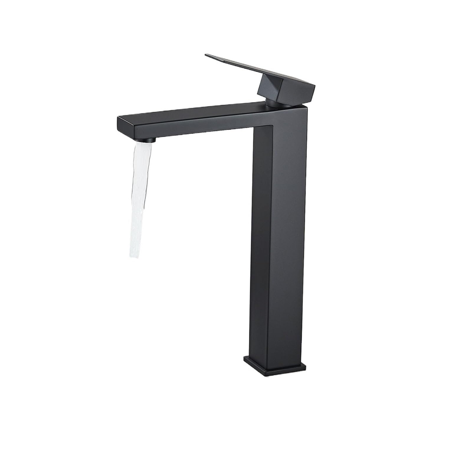 Grifo mezclador de agua fría y caliente con caño alto para lavabo de encimera y diseño monomando