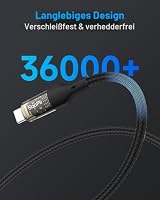 SooPii USB C auf USB C Kabel [240W 2M],Schnelllade USB C Kabel mit LED Anzeige für MacBook Pro,lPhone 16/15/15 Pro/15Pro Max, Galaxy S23+/S23 Ultra/S22 Ultra,und mehr,Transparente Hülle,(Schwarz) – Ansicht 6