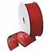 Morex Ribbon Burlap Wired Ribbon, 1.5" x 10 Yd, Red